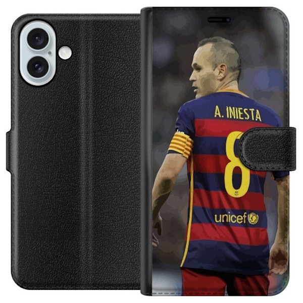 Apple iPhone 16 Plus Tegnebogsetui Andrés Iniesta (FC Barcelo