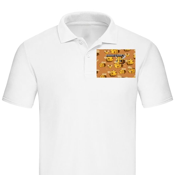 Poloshirt til Voksen | Elegant Poloshirt Minecraft Bi Hvid Lille