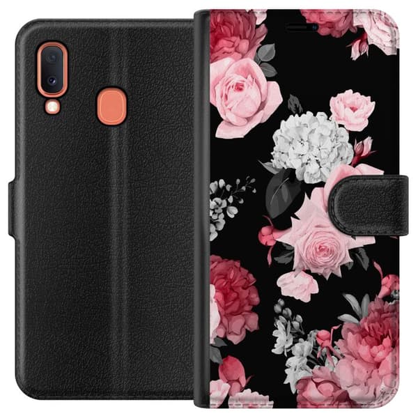 Kompatibelt Plånboksfodral till Samsung Galaxy A20e Blommor