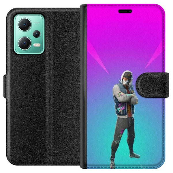Xiaomi Redmi Note 12 Tegnebogsetui sort ridder fortnite
