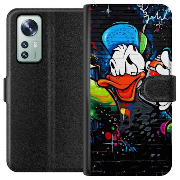 Xiaomi 12 Lompakkokotelo Kalle Anka Graffiti Disney Design Hauska Lasten Motiivi Väri Graafinen Suosittu Sarja Ikoninen Disney-hahmo