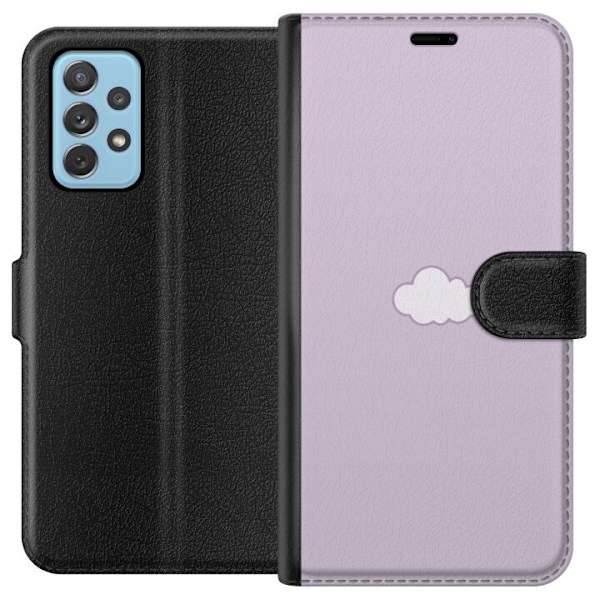Samsung Galaxy A52 5G Lompakkokotelo Lila Pilvi - minimalistinen pilvi lila taustalla