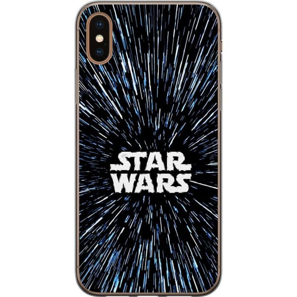 Kompatibel Mobilcover til Apple iPhone XS Max Star Wars-logo med hyperspace-stjerner i ikonisk sci-fi-design sort