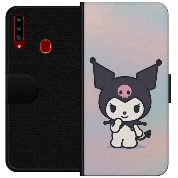 Samsung Galaxy A20s Lompakkokotelo Kawaii Sanrio Kuromi