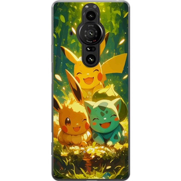 Sony Xperia Pro-I Genomskinligt Skal Pixelmonster spelstil – färgstark design för retroälskande gamers