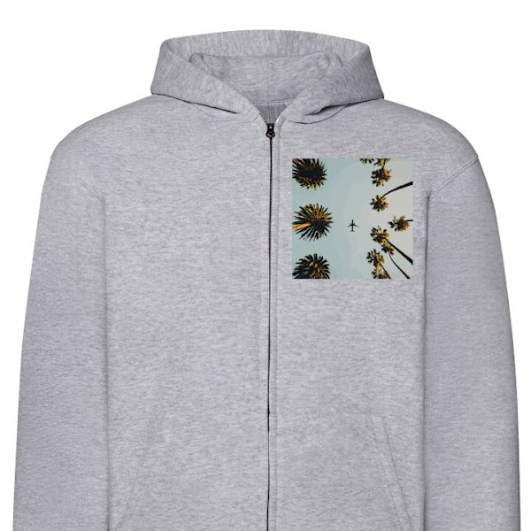 Zip-Hoodie | Huvtröja med Dragkedja för Vuxna Sommar, flygpl grå XL