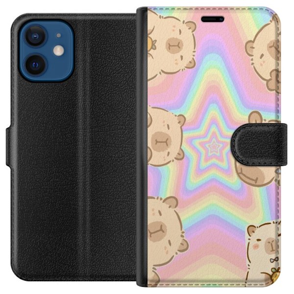 Apple iPhone 12 mini Lompakkokotelo Kawaii Capybara Galaxy Sö