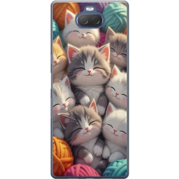 Kompatibelt Mobildeksel til Sony Xperia 10 Plus Sovande kattungar beige