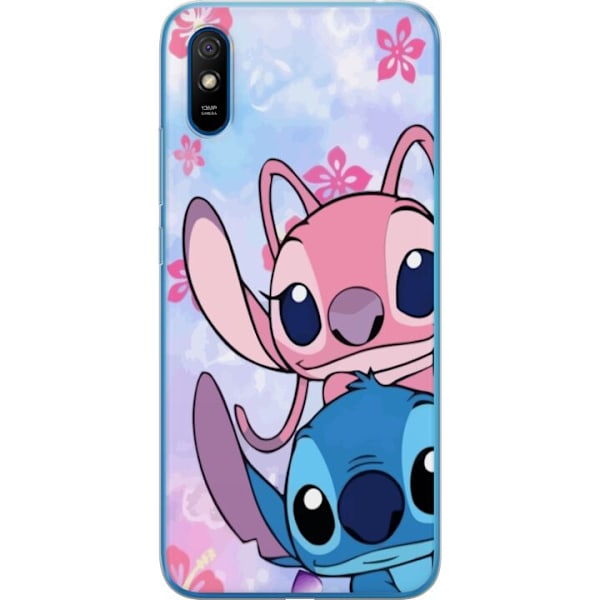 Xiaomi Redmi 9A Genomskinligt Skal Stitch & Angel