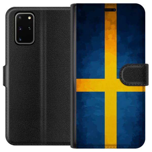 Kompatibelt Lommeboketui til Samsung Galaxy S20+ Svenska flaggan blå