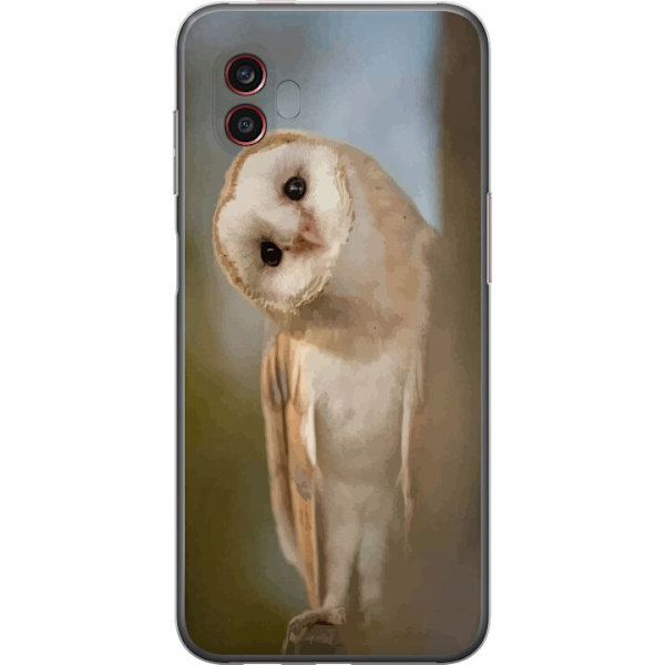 Samsung Galaxy Xcover6 Pro Genomskinligt Skal Uggla Nyfiken Blick Fågelmotiv Skog Natur Grafiskt Design Populärt Motiv Djur Tema Dekoration