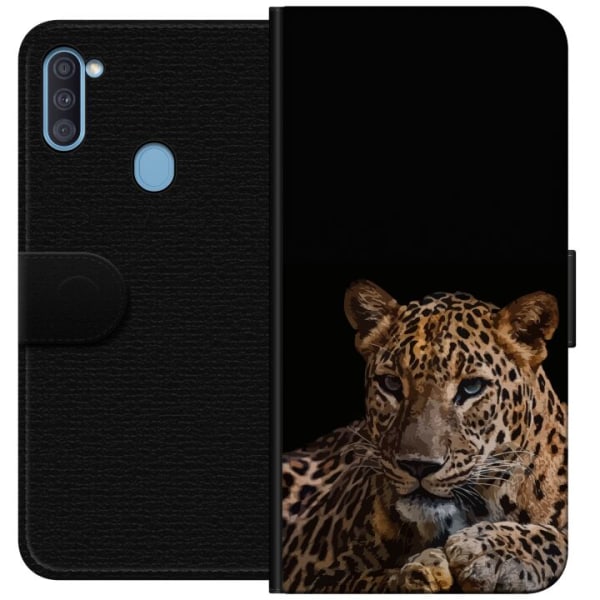 Samsung Galaxy A11 Lompakkokotelo Leopard