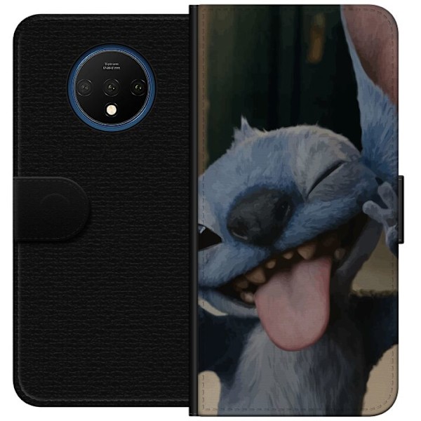 OnePlus 7T Plånboksfodral Stitch Söt Alien – Blå Favorit från Yttre Rymden