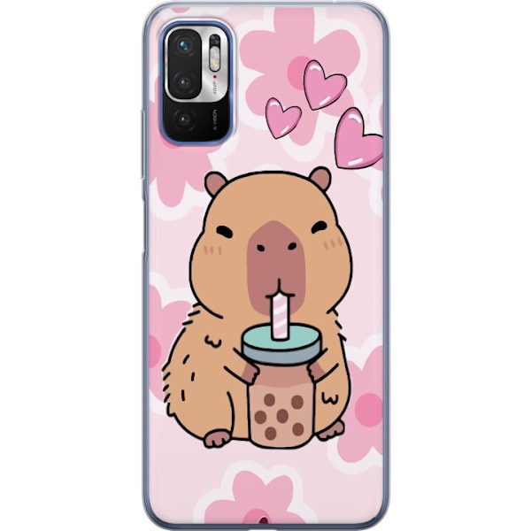 Xiaomi Redmi Note 10 5G Gennemsigtig cover Kawaii Capybara Hjerte Anime Stil Sød Design Dyremotiv TikTok Populær Gave Pige