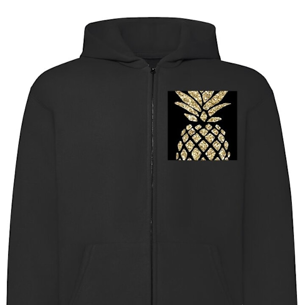 Zip-Hettegenser | Hettegenser med Glidelås for Voksne Ananas svart XL