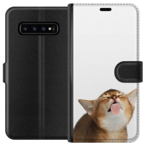 Samsung Galaxy S10 Plånboksfodral Cat Keeps You Clean