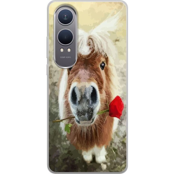 OnePlus Nord CE4 Lite Gennemsigtig cover Pony med rose