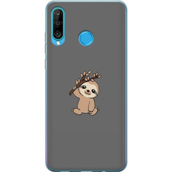 Huawei P30 lite Genomskinligt Skal Sloth
