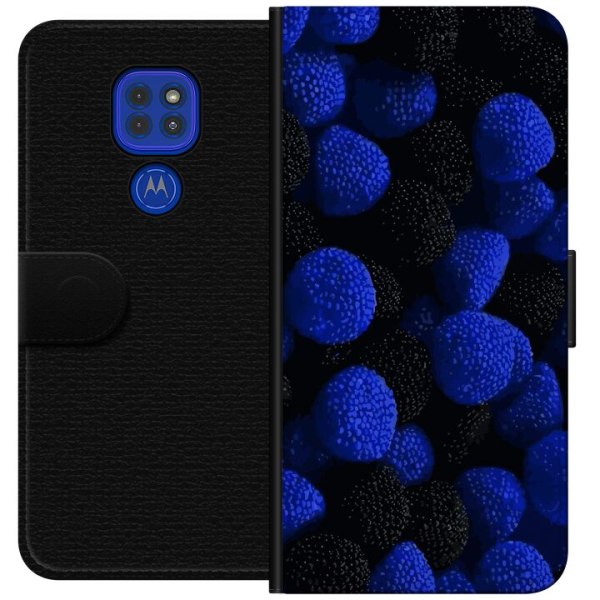 Motorola Moto G9 Play Lompakkokotelo Sinisitä karkkipaloja