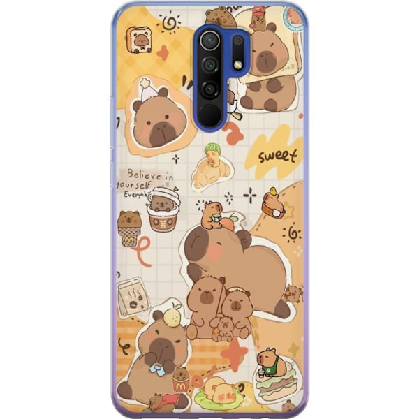 Xiaomi Redmi 9 Läpinäkyvä kuori Kawaii capybara mobilskal med gulliga djurmotiv