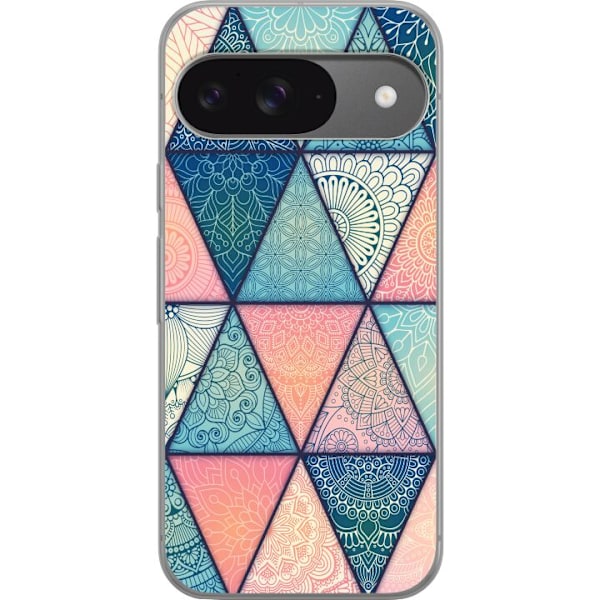 Google Pixel 9 Pro Läpinäkyvä kuori Mandala Kolmiot