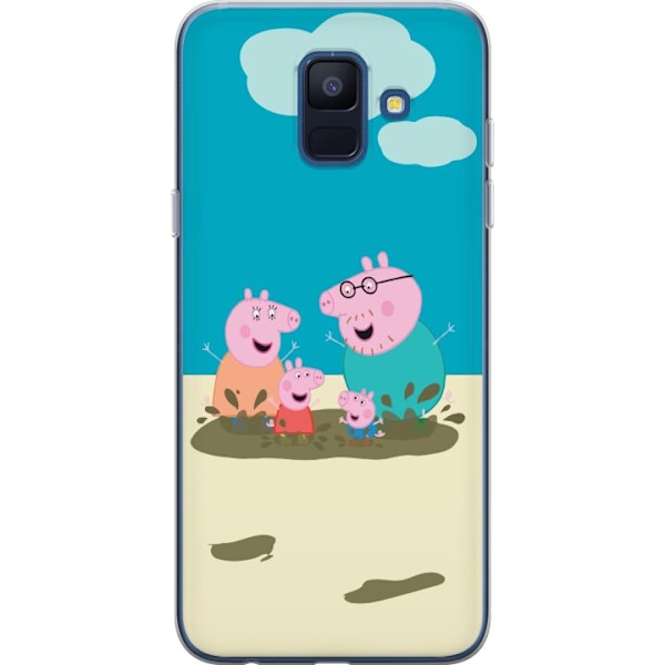 Samsung Galaxy A6 (2018) Gennemsigtig cover Greta Gris Familie