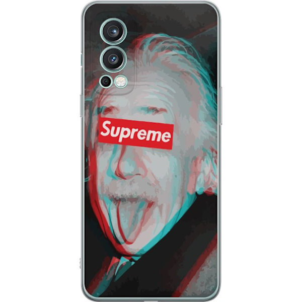 OnePlus Nord 2 5G Läpinäkyvä kuori Supreme Albert Einstein 3D Motiivi Katumuoti Suunnittelu Suosittu Tiede Ikoni Kaupunkitaide