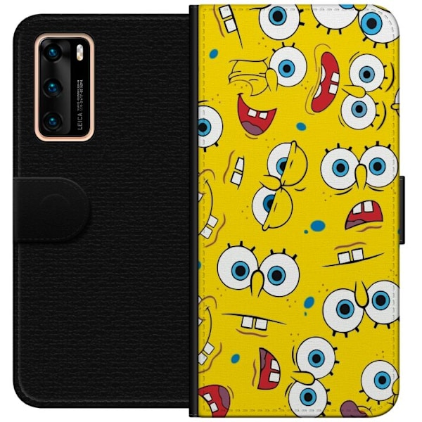 Huawei P40 Lommeboketui SvampeBob Firkant