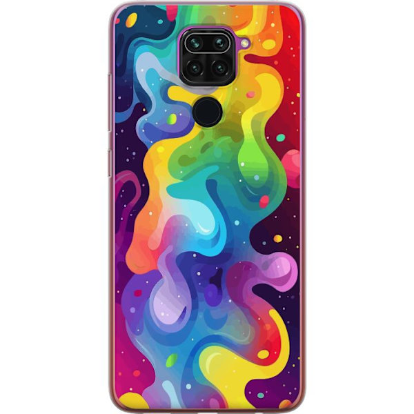 Xiaomi Redmi Note 9 Genomskinligt Skal Color Splash Abstrakt Konst Design Färgstarkt Mönster Modern Populär Väggkonst Grafiskt Trend