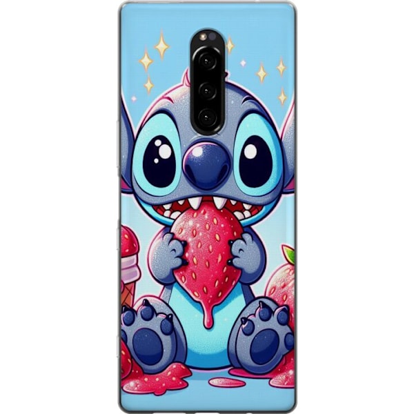 Sony Xperia 1 Genomskinligt Skal Strawberry Stitch