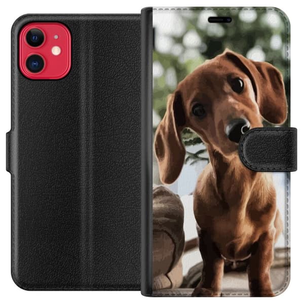 Kompatibel Tegnebogsetui til Apple iPhone 11 Ung Hund