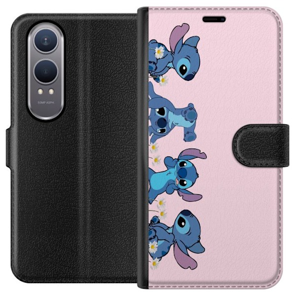 OnePlus Nord CE4 Lite Plånboksfodral Stitch Skratt & Bus – Perfekt för Mobilskal eller Poster