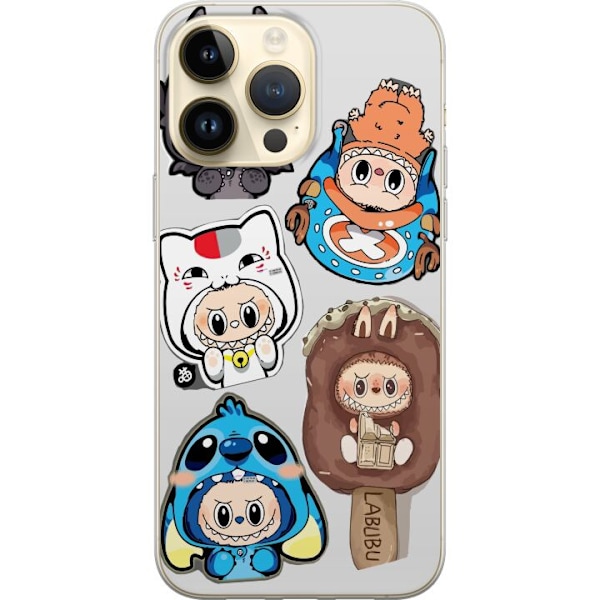 Apple iPhone 15 Pro Max Genomskinligt Skal Labubu figursamling