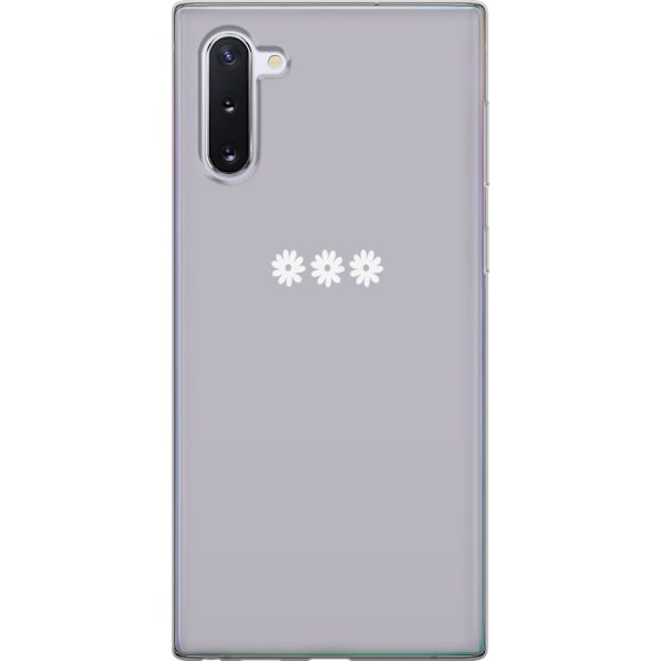 Samsung Galaxy Note10 Läpinäkyvä kuori Lila Blomminimalismi