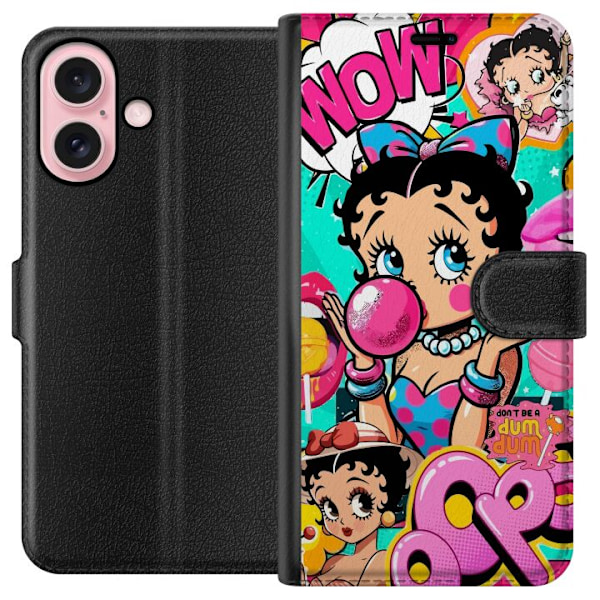 Apple iPhone 16 Tegnebogsetui Betty Boop