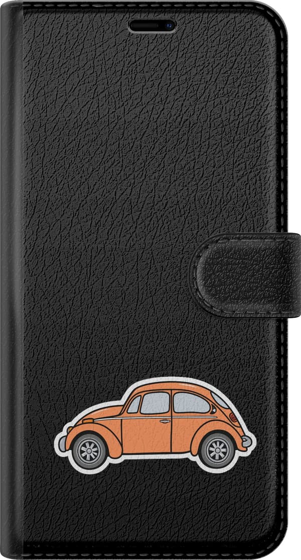 Kompatibelt Plånboksfodral till Apple iPhone 6 Orange retrobil - Orange motiv med orange retro-bubbla. orange
