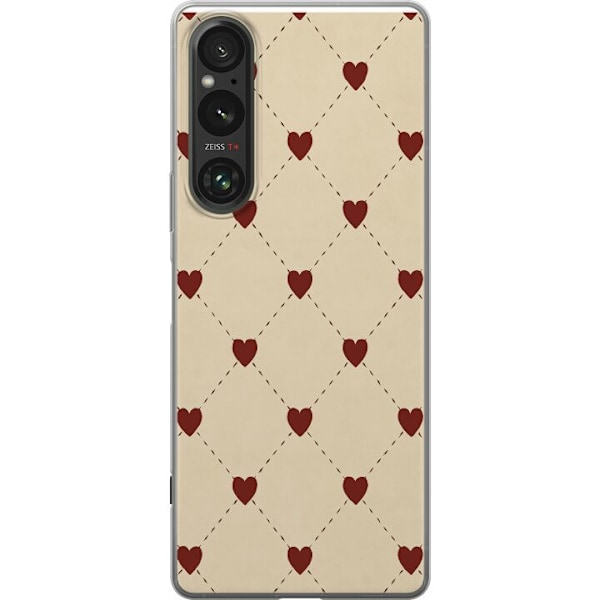Sony Xperia 1 VI Genomskinligt Skal Heart Grid