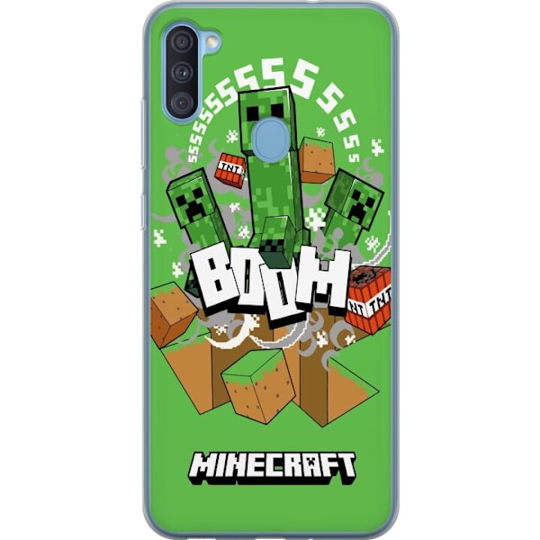 Samsung Galaxy A11 Läpinäkyvä kuori Minecraft Boom