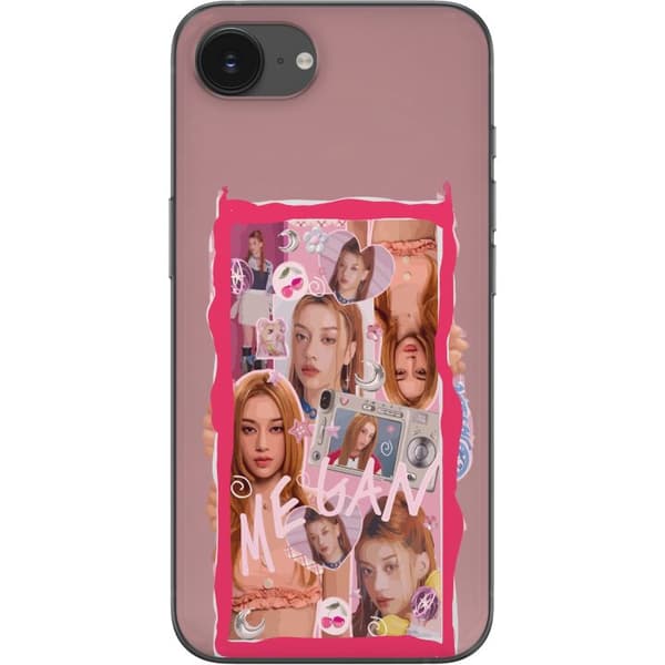 Kompatibelt Mobilskal till Apple iPhone 16e Megan rosa collage rosa