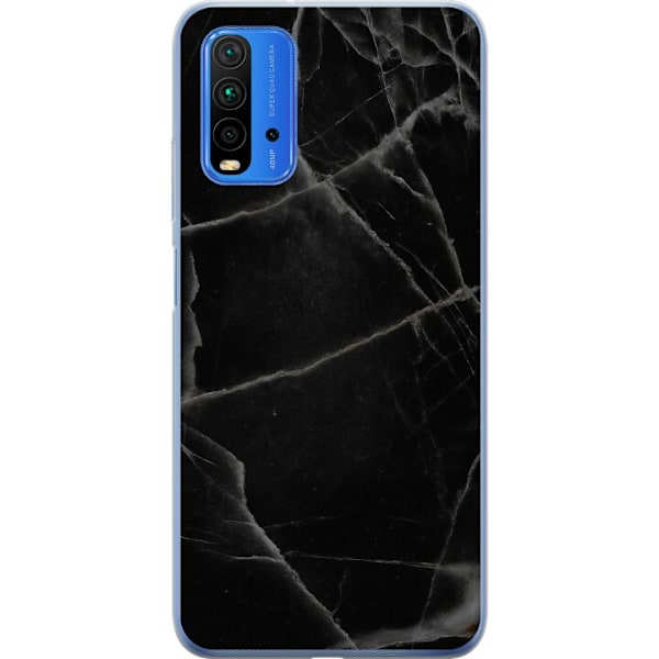 Xiaomi Redmi 9T Gennemsigtig cover Sort marmor