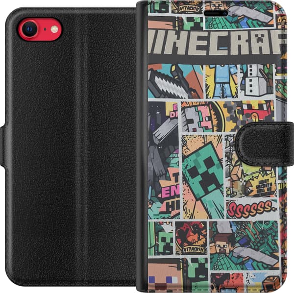 Kompatibelt Plånboksfodral till Apple iPhone SE (2020) Minecraft Art