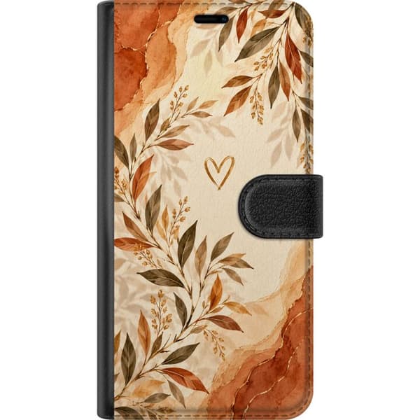 Kompatibel Tegnebogsetui til Apple iPhone 15 Pro Max Efterårsblad orange