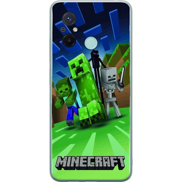 Xiaomi Redmi 12C Läpinäkyvä kuori Minecraft Creeper mobilskal i klassisk grön pixelstil