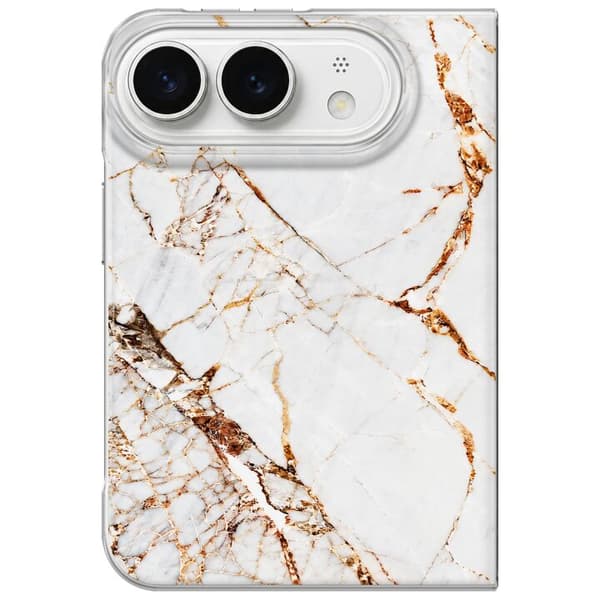 Kompatibelt Mobilskal till Apple iPhone Duo Golden Ivory Marble vit