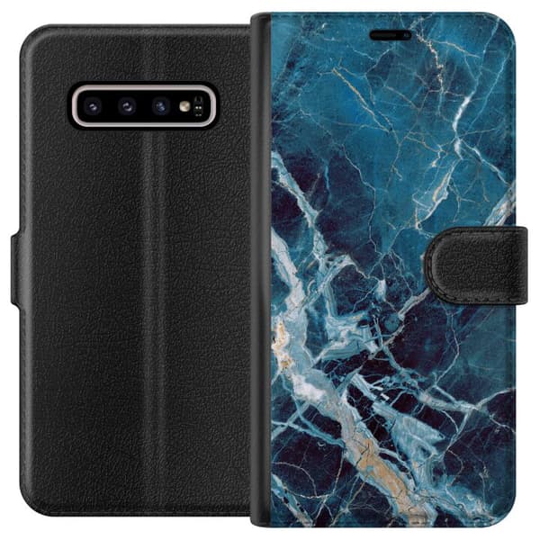Kompatibelt Lommeboketui til Samsung Galaxy S10+ Marmor