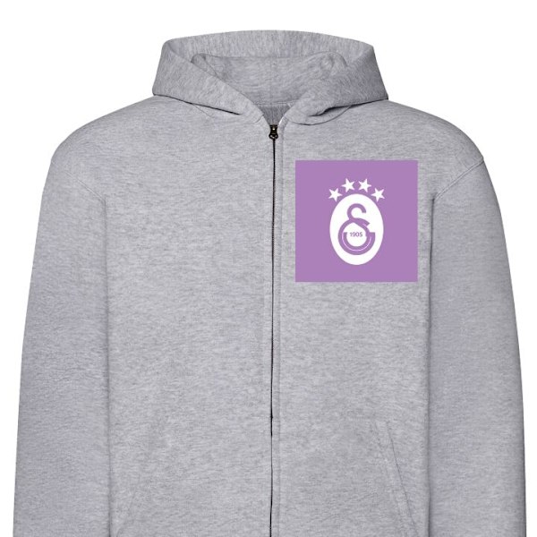 Zip-Hoodie | Huvtröja med Dragkedja för Vuxna Galatasaray S. grå XXL