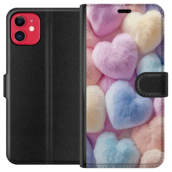 Apple iPhone 11 Plånboksfodral Hjärtan Kärlek Grafisk Design Romantiskt Motiv Populärt Symbol Grafiskt Mönster Dekoration