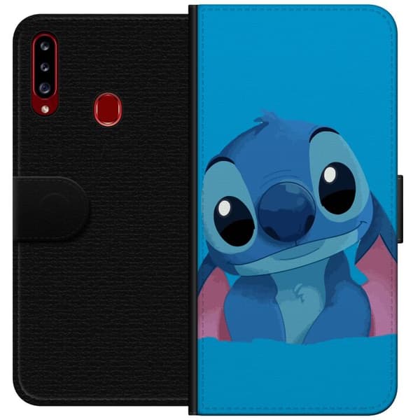Kompatibel Tegnebogsetui til Samsung Galaxy A20s Stitch Blå