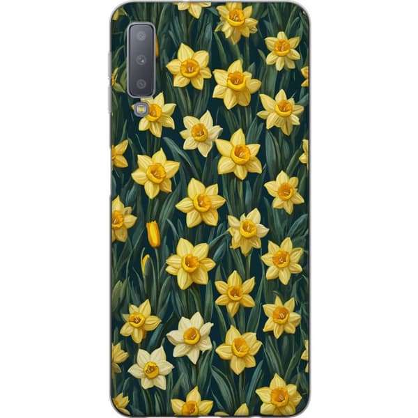 Kompatibelt Mobilskal till Samsung Galaxy A7 (2018) Gula påskliljor gul