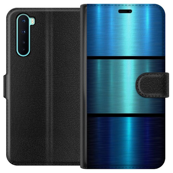 OnePlus Nord Lompakkokotelo Sininen Metalliset Rajat